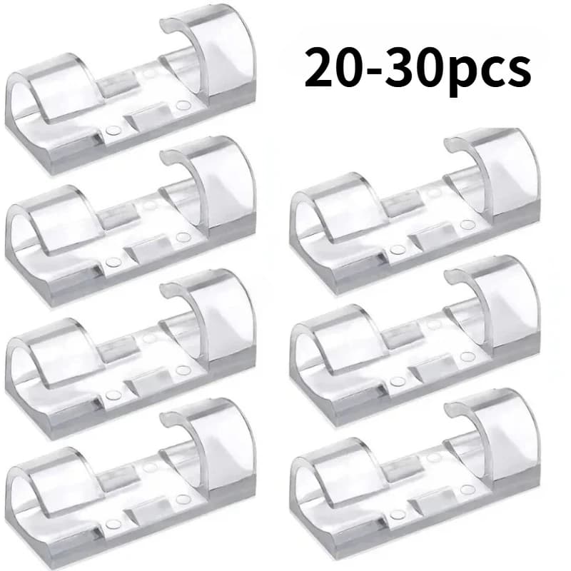 Cable Organizer Clips Cable Management Wire Manager Cord Holder USB Charging Data Line Bobbin Winder Wall Mounted Hook