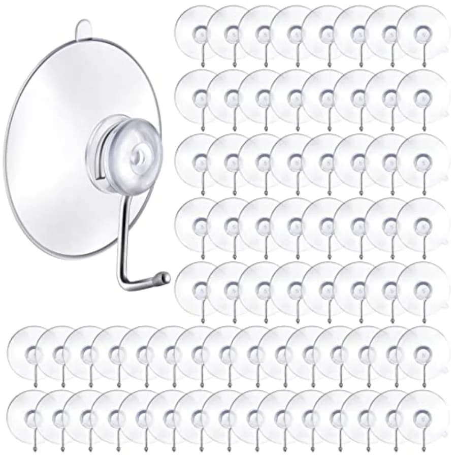 0 Pezzi Ganci a ventosa da parete in PVC riutilizzabili trasparenti con ganci in metallo, pratici accessori per appendere senza chiodi per W