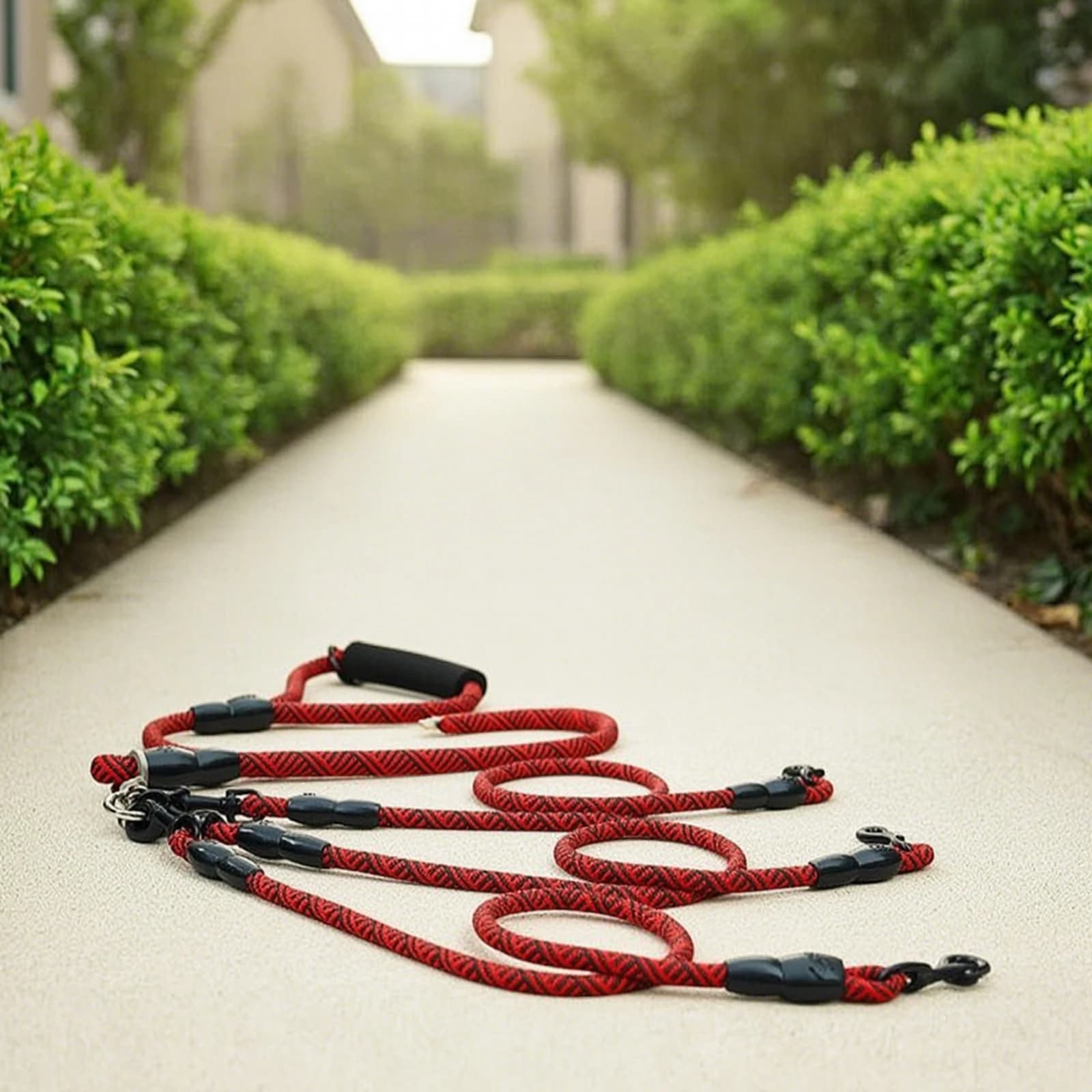 Triple Dog Leash Tangle-Tangle-Resistant Multi-Dog Leash Detachable Braided for Daily Walks, Park