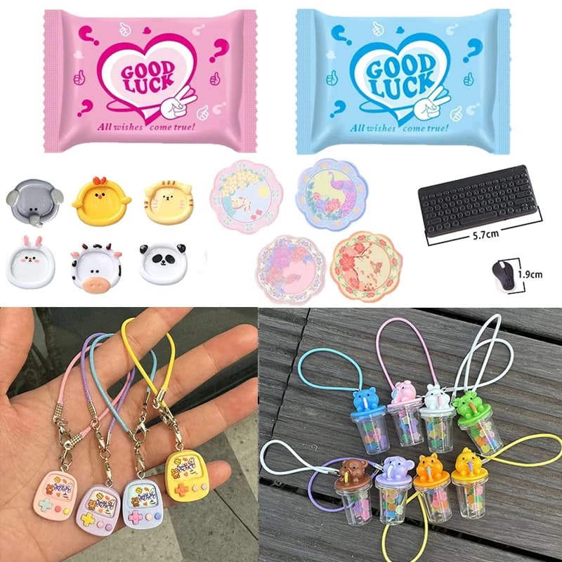 Mini console di gioco/bevanda/piatto accessori borsa cieca decorazione casa delle bambole festa creativa regali giocattolo per bambini sorpresa