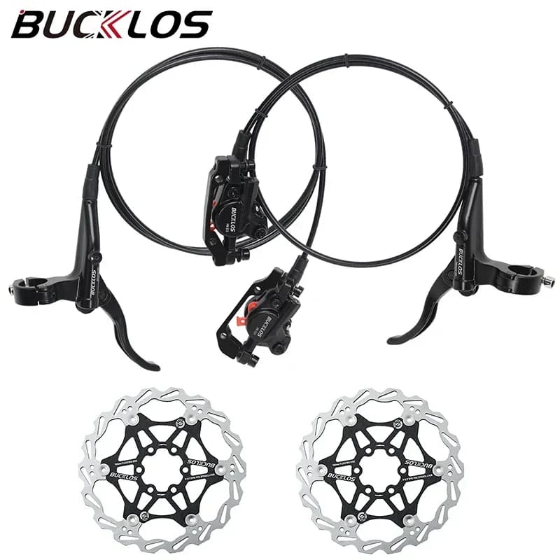 BUCKLOS Mountain Bike freni idraulici bicicletta pressione olio freno a disco Set 800/1500mm bici anteriore posteriore pinza freno/leva