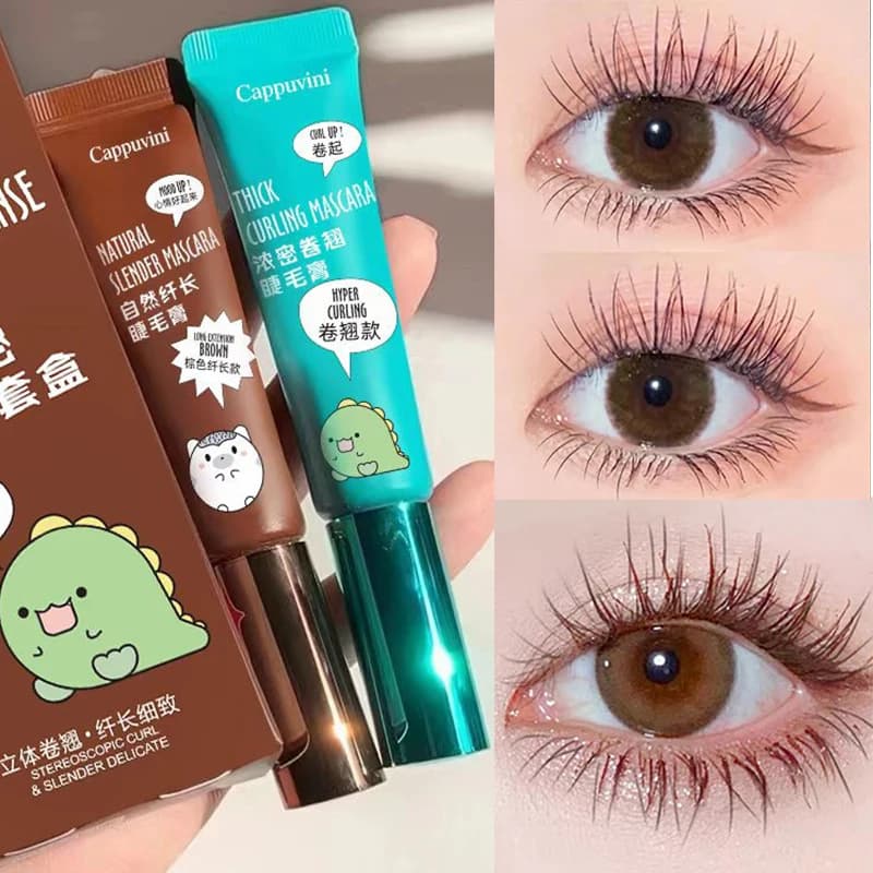 Set Volumizing Mascara Cappuvini Black, Waterproof, Long Life, Anti-Watch, for Voluminous Eyelash