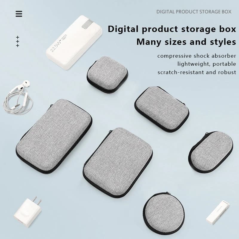 Mini portable EVA case for carrying case for earphones with zipper for accessories for Airpod/phone/refill cable