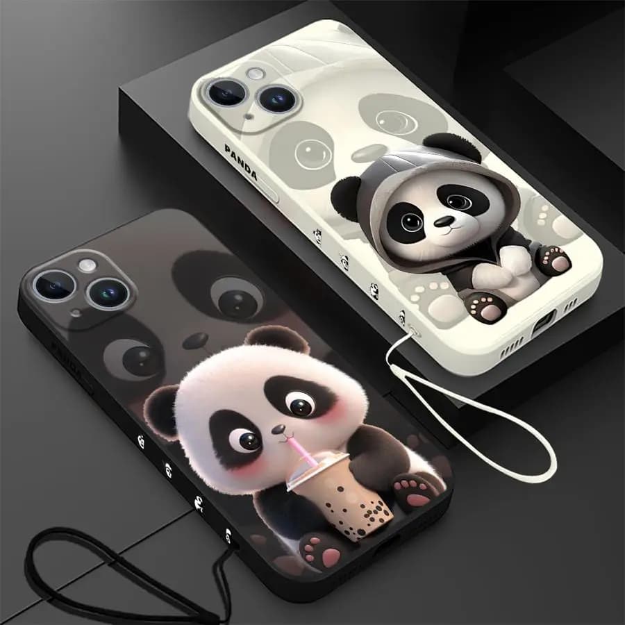 Nice phone case Panda for iPhone 11 13 16 Pro 14promax 15 plus XS Max XR SE 8 7 12 Mini Soft Silicone Cover