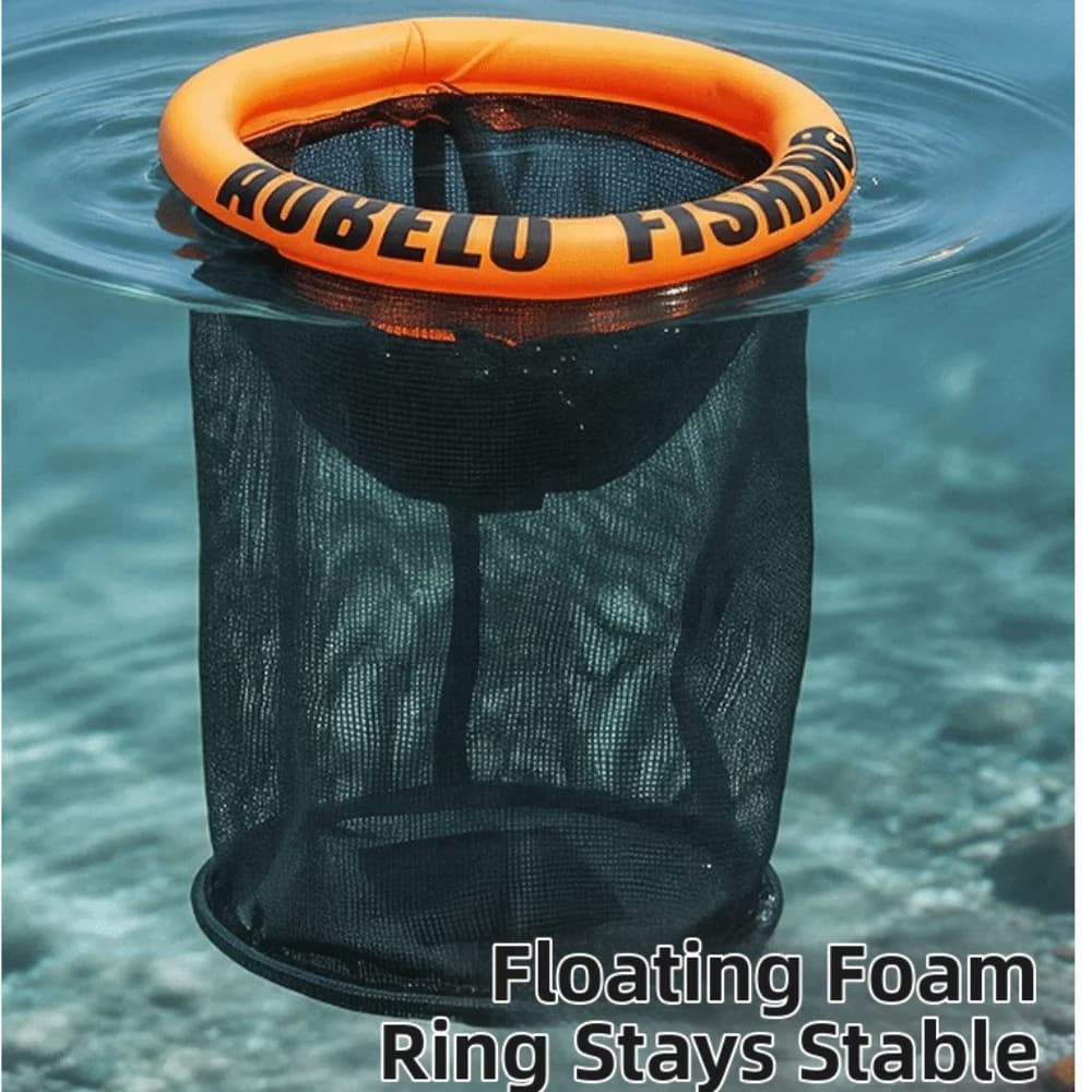 Foldable Design Fishing Bait Trap Round Shape Mesh Netting Foldable Crab Trap Lightweight Frame Live Shrimp Cage Stream Fishing