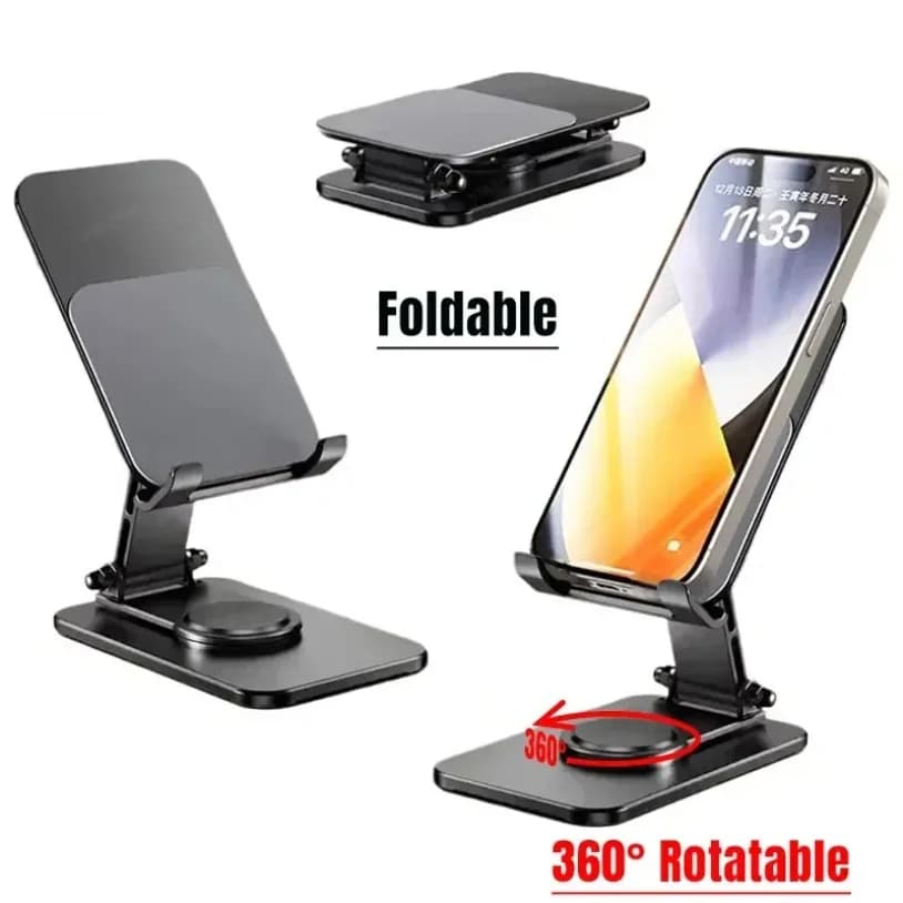 360° Rotatable Metal Phone Holder Portable Foldable Desktop Tablet Stand Bracket For iPhone Samsung Xiaomi iPad Air Cellphone