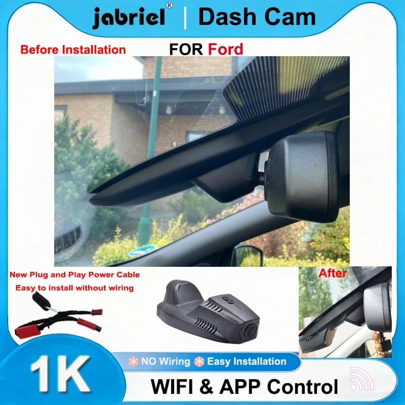 Jabriel for Ford Kuga mk2 mk3 For Ford Escape mk2 mk3 2012 2013 2014 2015 2016 2017 2018 2019 2020 2021 Dash Cam 1080P Car DVR
