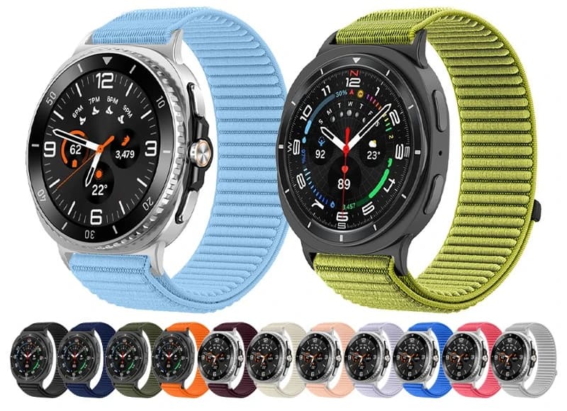 Bracciale per orologio in nylon per Samsung Galaxy Watch Serie 8 Orologio in tessuto modello Wild Mountain 8 Cinturino per orologio classico