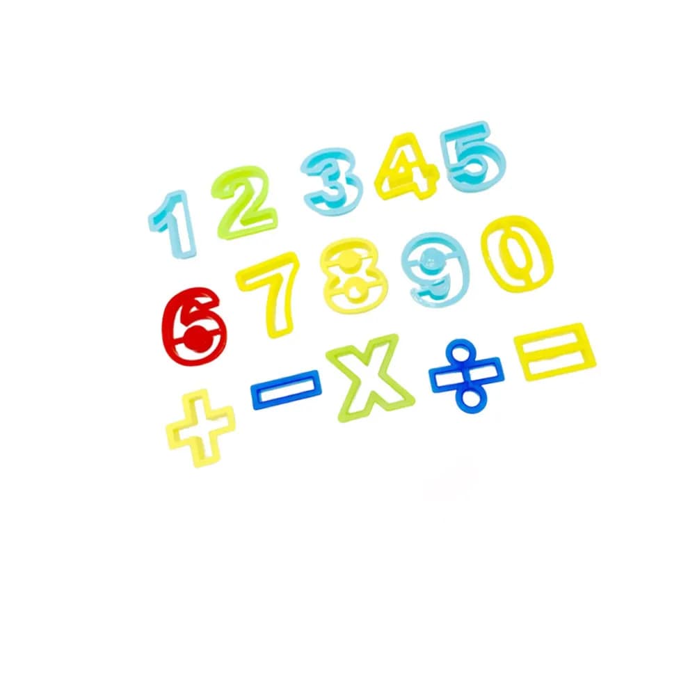 15Pcs Number Symbol Plasticine Mould Set Strong DIY Math Dough Tools Kit Kids Learning Classroom Creative Play