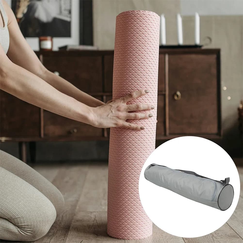 Oxford Fabric Large Yoga Mat Bag Lightweight Woven With Gym Shoulder Strap Camping