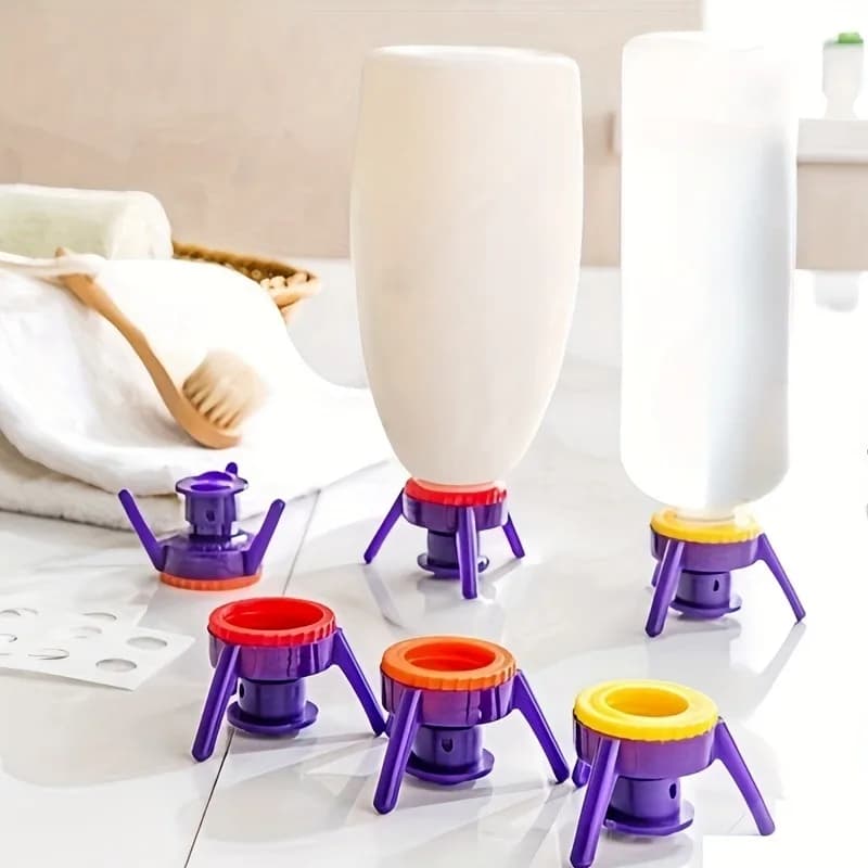 Set di 3 Tappi Multifunzione per Bottiglie, Design Anti-Perdita per Gel Doccia e Shampoo, Ugello a 3 Colori, Ideale per l'Uso in Bagno