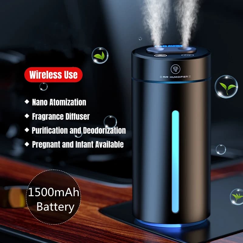 Double Moisturizing Spray for Auto Purifier Essential Oil Diffuser Aluminum Alloy 380ml Deodorant for Auto Home Accessories
