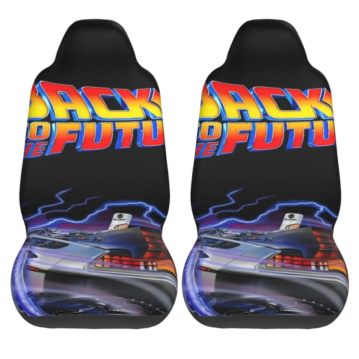 Car Seat Covers 'Back to the Future', Original Covers in Elasticized Polyester, Two Piece Set