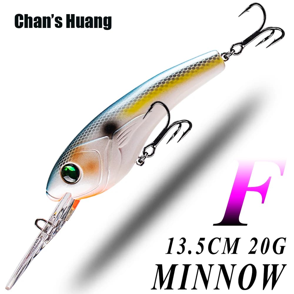 Chan's Huang 1PCS 13.5CM 20G Galleggiante Jerkbait Minnow Richiamo di Pesca Acqua Profonda Esca Dura Wobblers Esca di Mare Artificiale Per Spigola