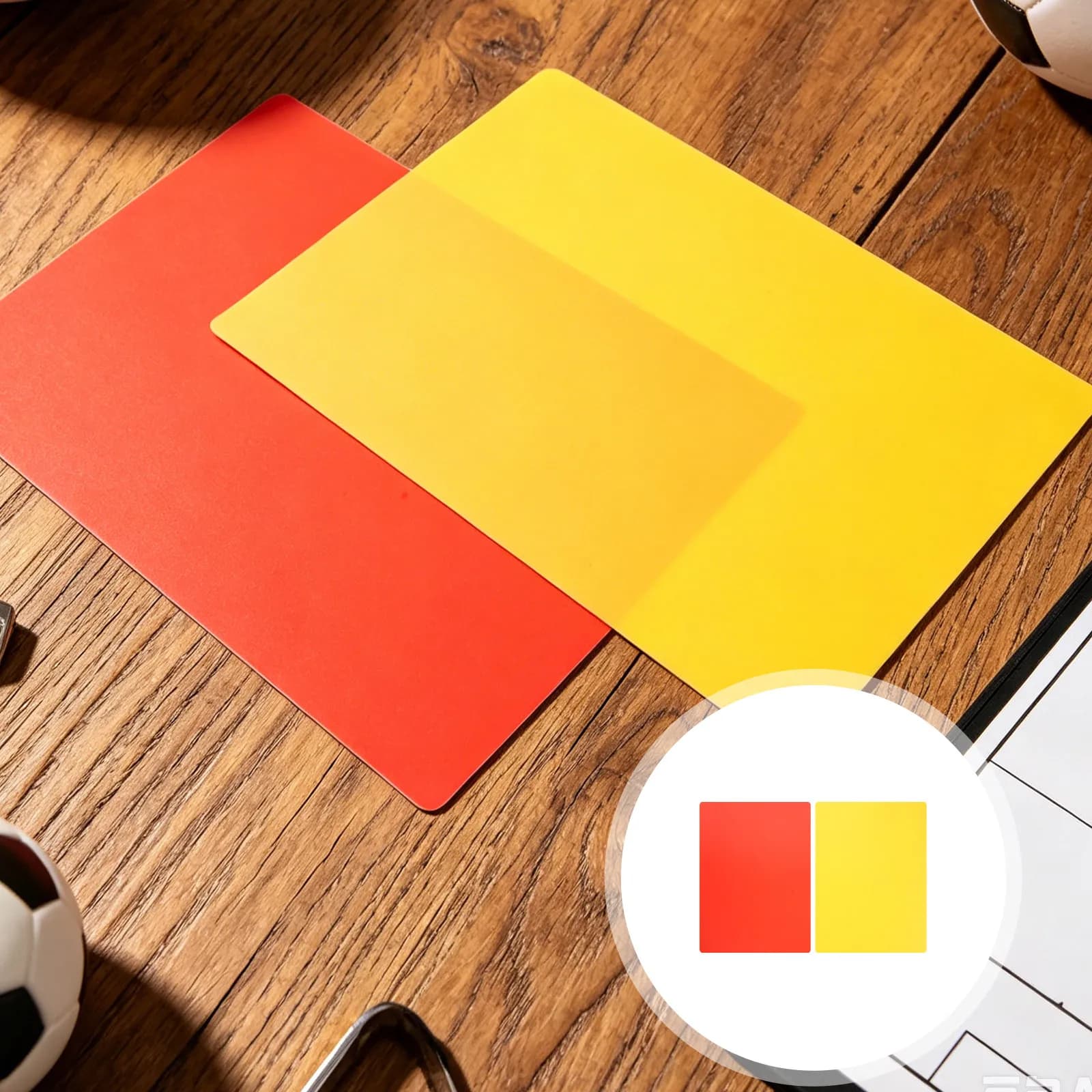 4Pcs Giant Dual-Sided Red Yellow Referee Cards A4 Size Portable Soccer Football Penalty Signal Judge Accessories Sports Match
