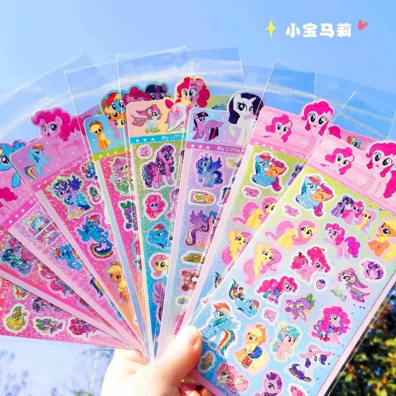 Little Pony Laser Sticker Set Girl Children'S Cute Cartoon Material Sticker For Office Stationery And School Supplies Decoration
