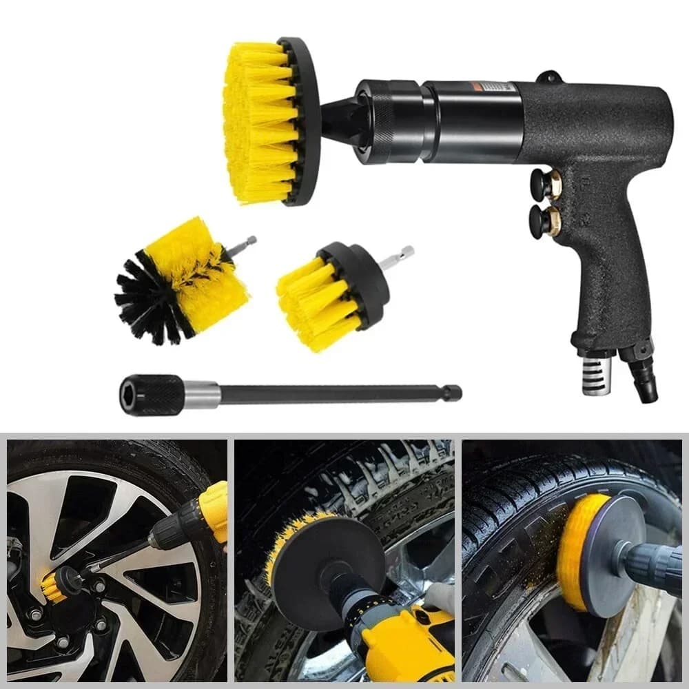 Kit di spazzole per trapano elettrico 4 pezzi spazzola per la pulizia spazzola per Scrubber in Nylon per moquette pneumatici per auto in vetro strumenti per la pulizia della toilette del bagno pavimento