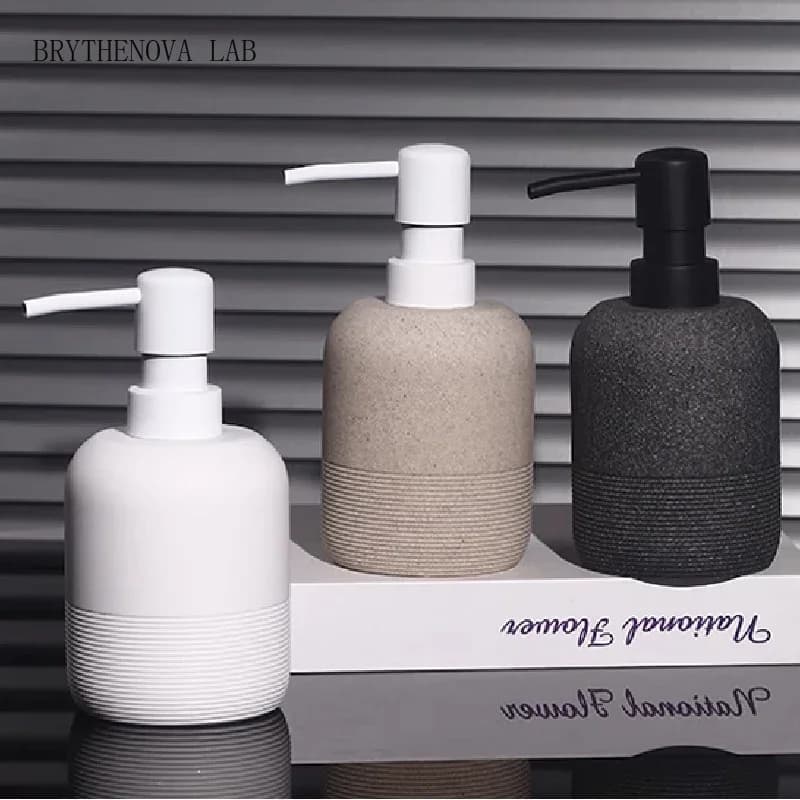 Nordic Sandstone Emulsion Bottle Luxury Bathroom Hotel Press Gel Shower Bottle Soap Dispenser Bathroom Decoration Accessories