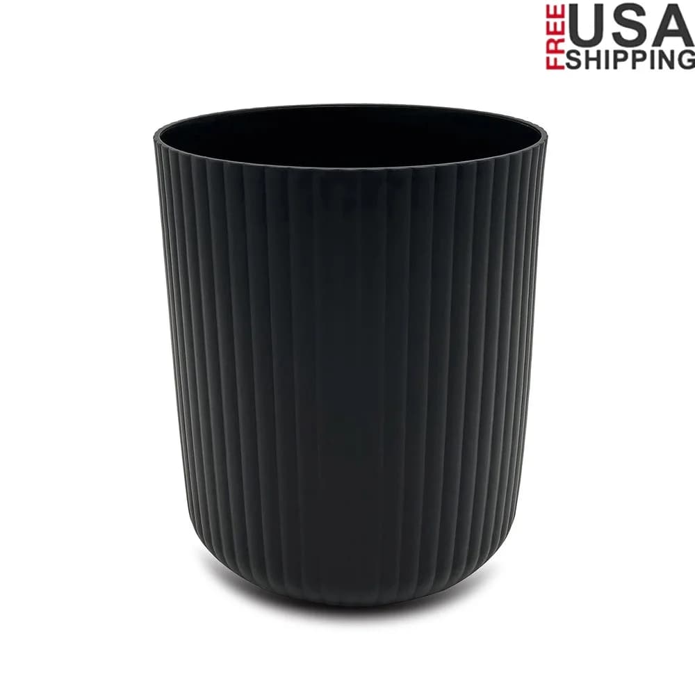 Cestino per rifiuti in plastica da 64 galloni, cestino per rifiuti a costine, durevole, facile da pulire, design compatto, ideale per il bagno dell'home office