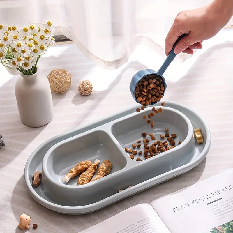 Double Bowl Pet Food Dish, Ant-Proof Cat Bowl, Feeding Bowl for Stray Cats, Insect-Proof Outdoor Pet Feeding Bowl, Dog Bowl