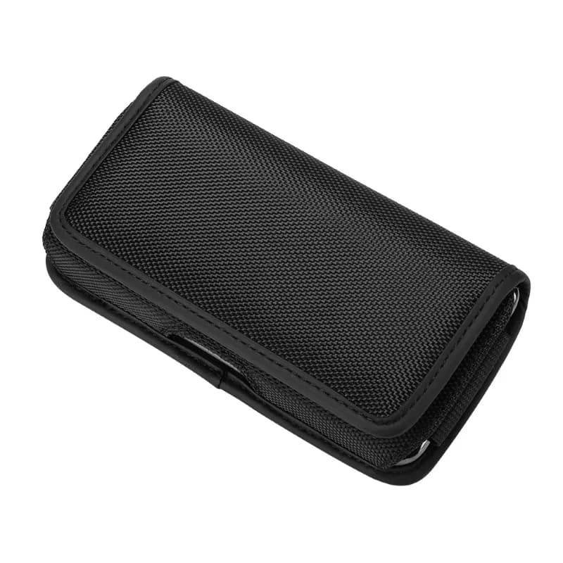 Moda semplice cintura nera cintura appesa borsa per cellulare carta soldi custodia per patente elegante borsa da cintura multifunzionale da uomo