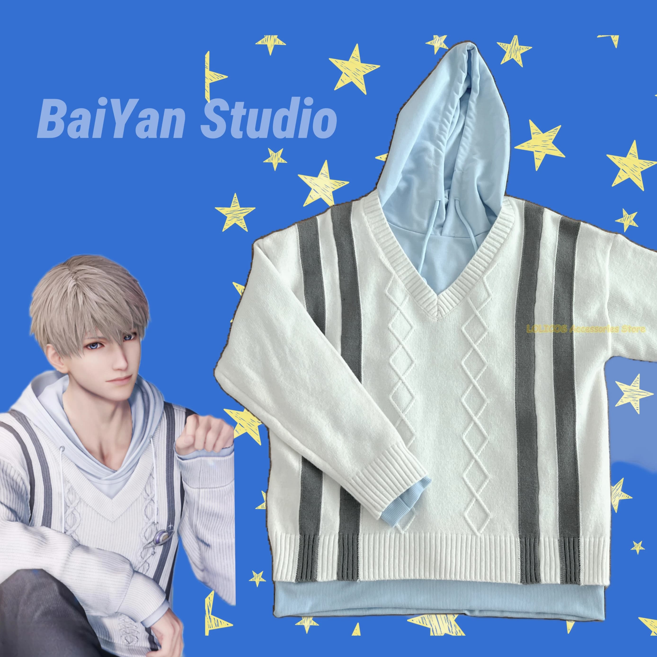 Anime Love and Deepspace Rafayel Xavier Costumi Cosplay Giacca cardigan lavorata a maglia Casual Primavera Autunno Indossare Halloween Cosplay