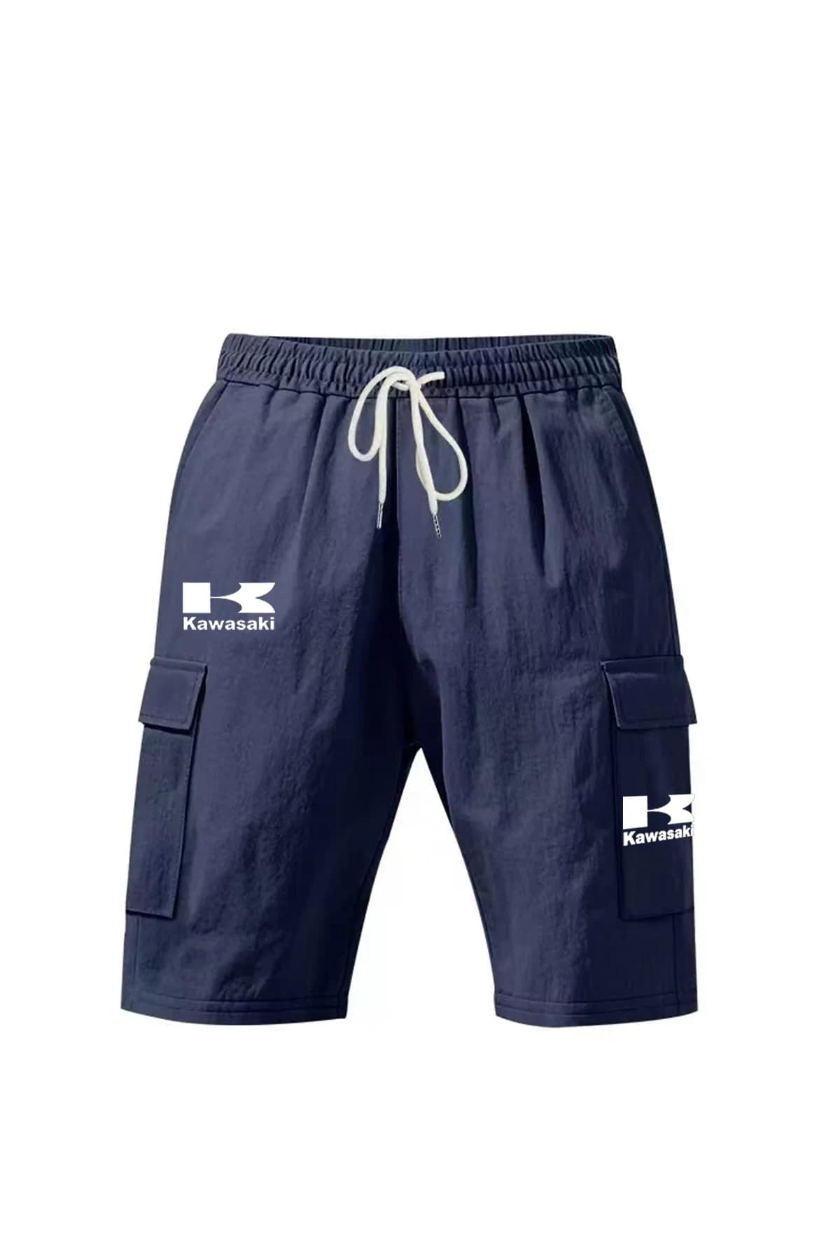 Pantaloncini da uomo 2026 transfrontalieri in lino con coulisse e multitasche, ideali per sport e spiaggia, delicati sulla pelle
