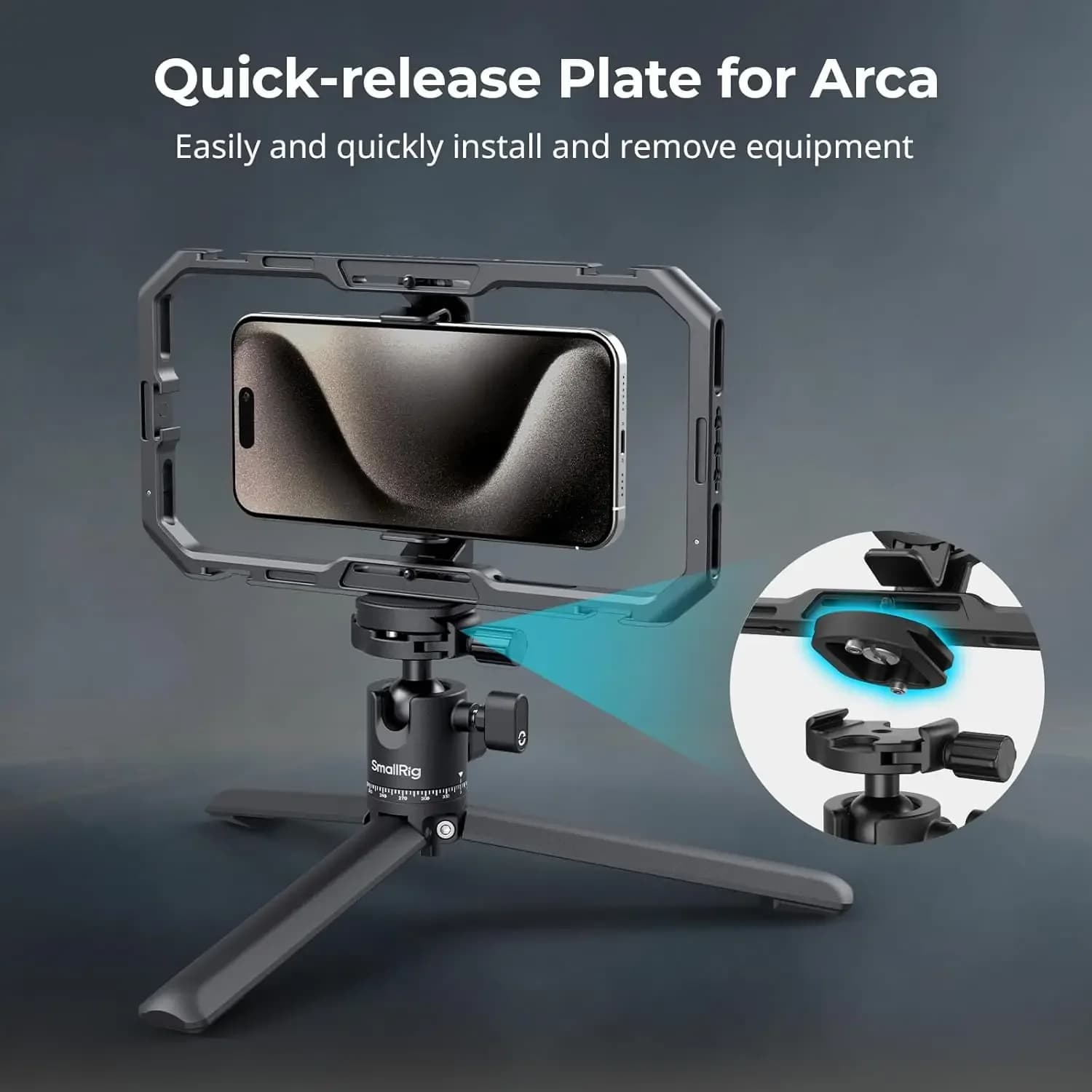 2026 SmallRig Portable Mini Desktop Tripod, Aluminum Alloy Compact Small Tabletop Tripod with 360 Ball Head, 1/4 Screws Quick