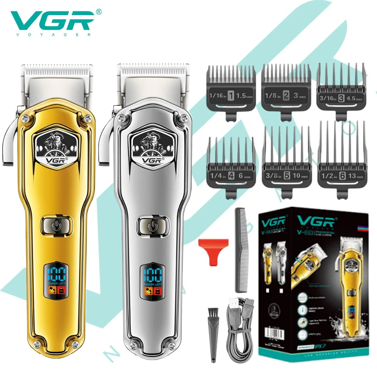 VGR V-693 Potente tagliacapelli da barbiere ricaricabile professionale per uomo senza fili