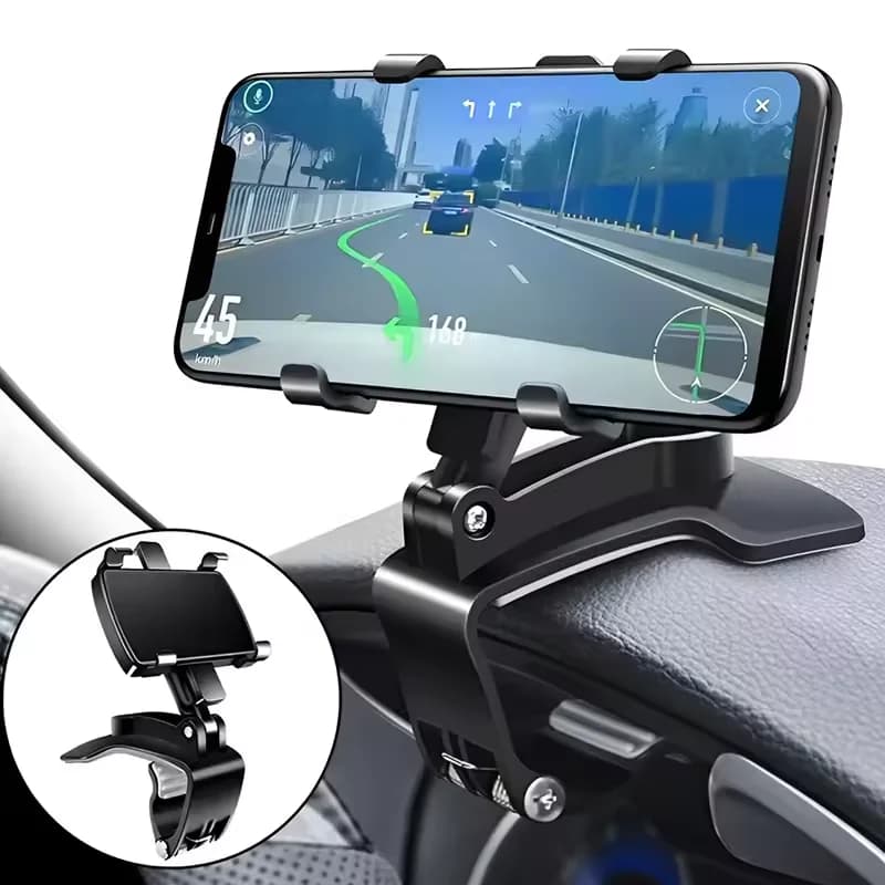 360° Rotation Mobile Phone Holder Car Dash Board Easy Clip Mount Stand Universal GPS Navigation Bracket Portable Car Phone Stand