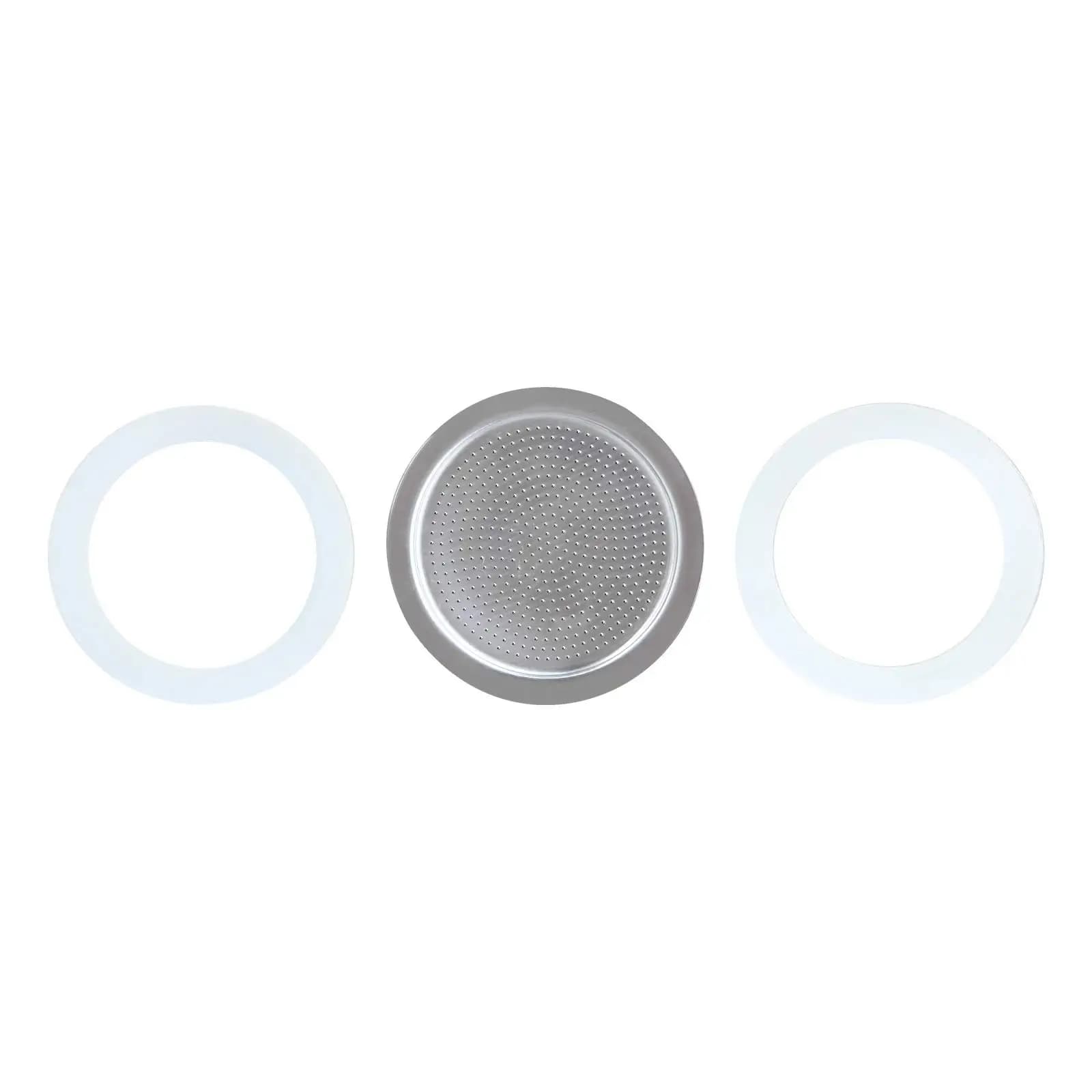 Guarnizioni per guarnizioni in silicone di ricambio per macchina per caffè espresso da piano cottura, dimensioni 4 tazze e schermo filtrante per Moka Easyworkz