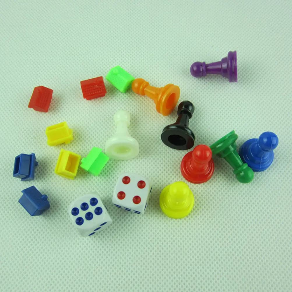 64Pcs High Quality Plastic Chess Set Kids Beginner Educational Game Accessories Multicolor Color Recognition Development Red