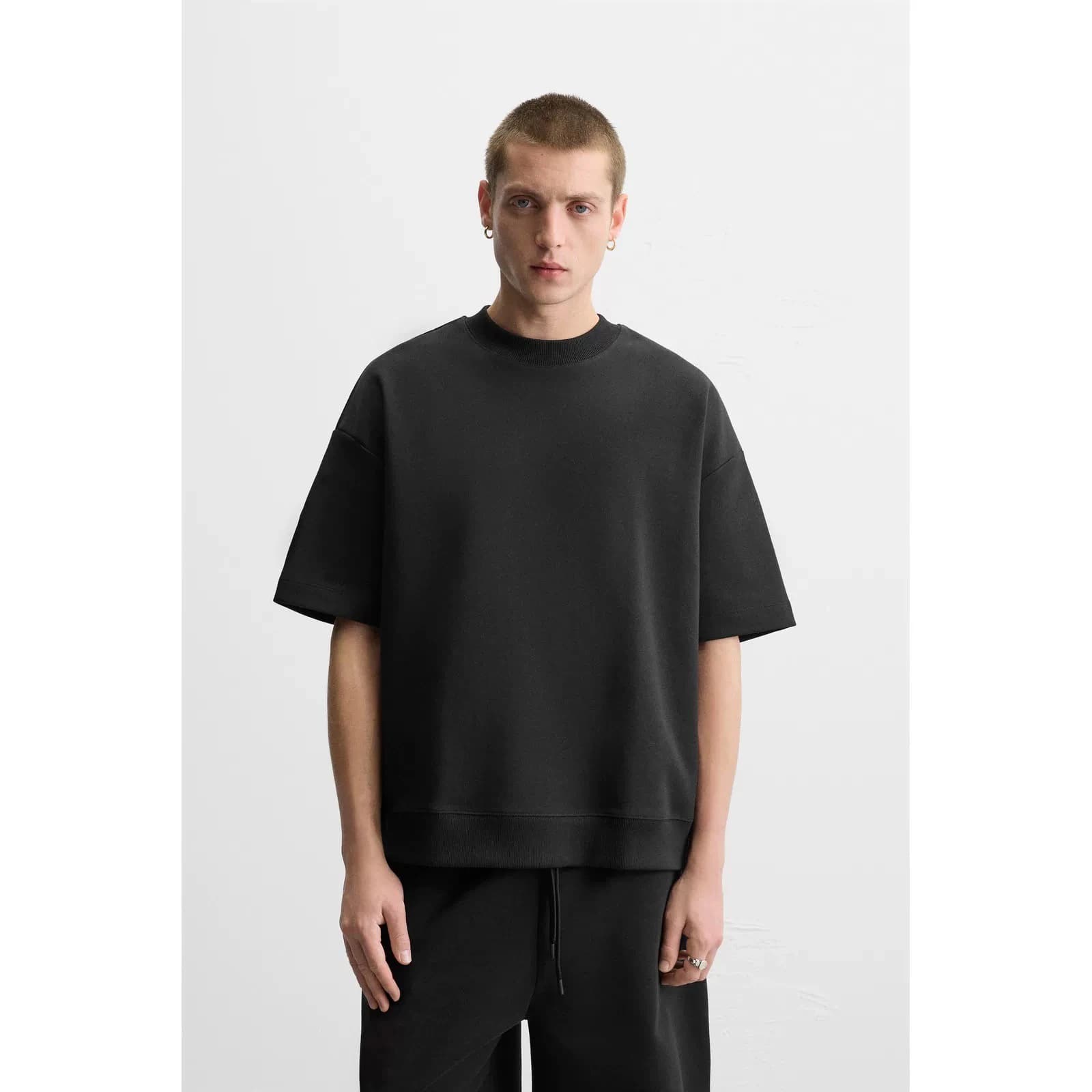 Nuovo Arrivo Primavera: Set Sportivo Casual da Uomo con Felpa a Maniche Corte in Tessuto Doppio Lato e T-Shirt Estiva Giovanile