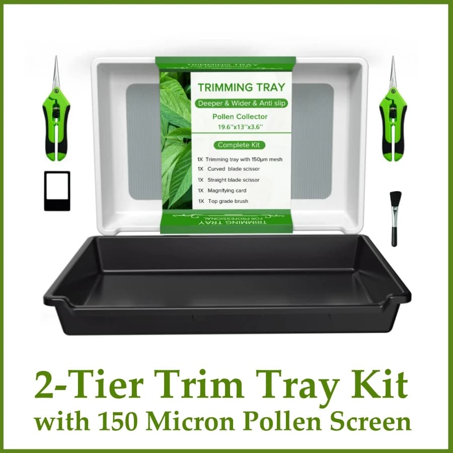 2 level finishing tray set with 150 micron pollen finishing tray and harvester Dry sieve accessories for grassy plants
