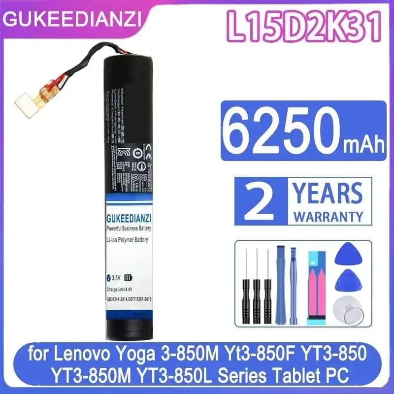 Batteria per tablet L15D2K31 6250mAh ecologica per Lenovo Yoga 3-850M Yt3-850F YT3-850 YT3-850M YT3-850L