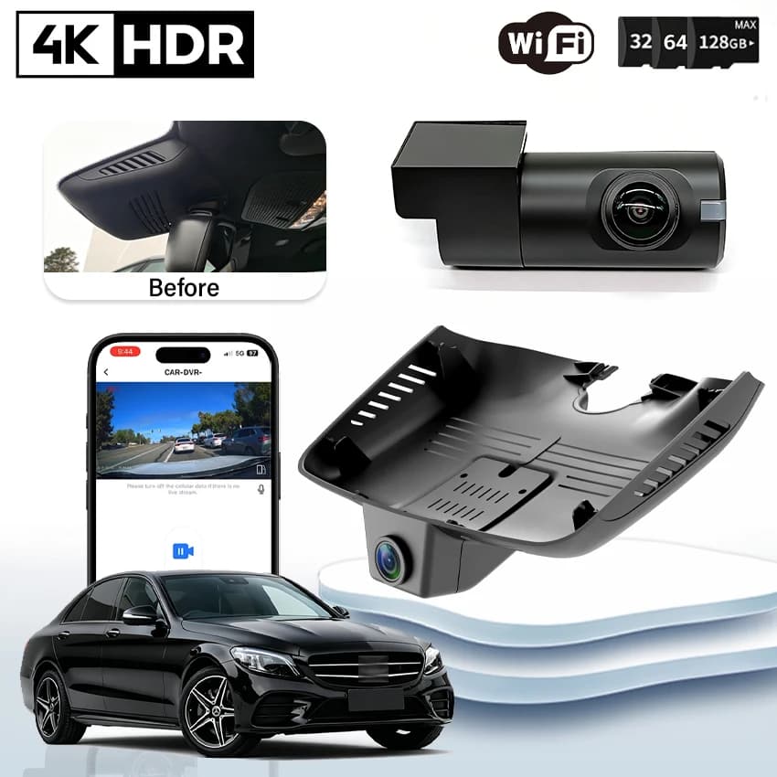 Dash Cam Plug & Play per Mercedes-Benz Classe C W204 W205 C180 C200 C220 C250 C260 C300 2015-2026, Registratore di Guida DVR per Auto