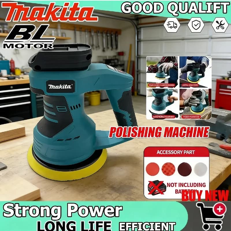 Lucidatrice per Auto Ricaricabile Makita 18V, Strumento per Sigillatura, Lucidatura e Ceratura, Lucidatrice Elettrica per Levigatura e Finitura