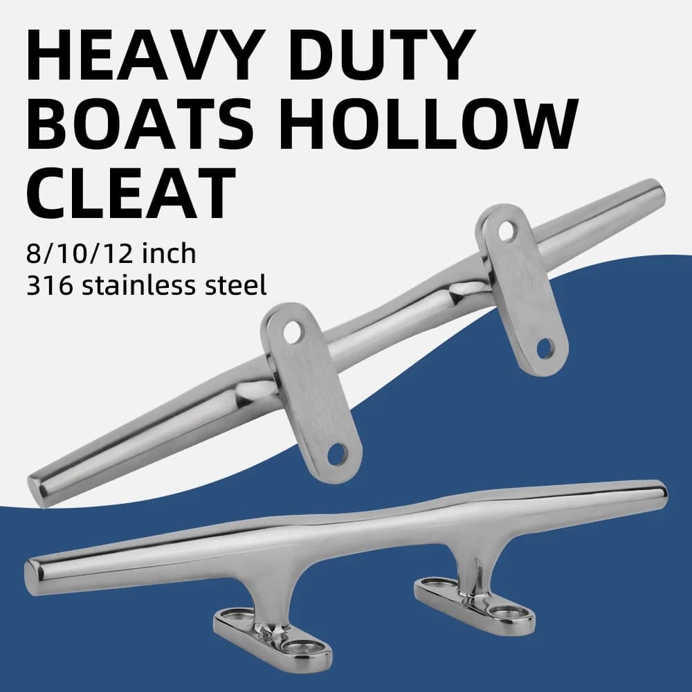 1Pcs 8/10/12 inch Boat Hollow Base Cleat Dock Cleats 316 Stainless Steel Marine Cleats Pull Up For Yacht Ship Auto Deck Ropes