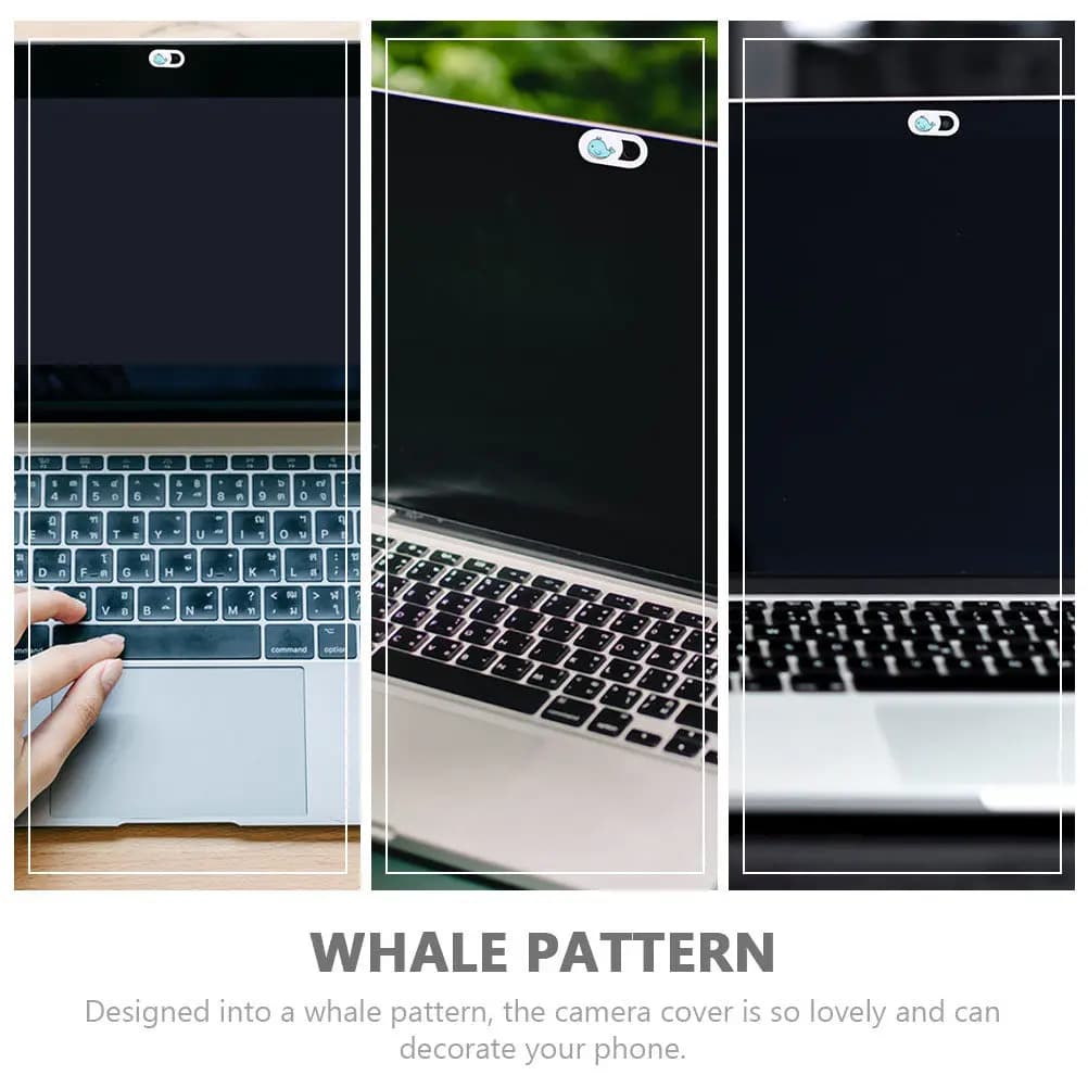 4Pcs Privacy Protection Cover Ultra Thin Whale Pattern Webcam Slider Laptop Cover Slide Webcam Privacy