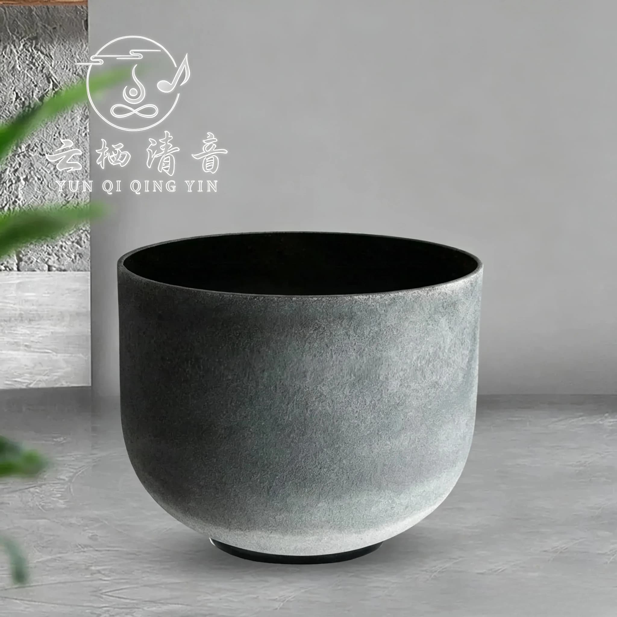 YUN QI QING YIN 8 Inch Obsidian Gemstone Fusion Crystal Singing Bowl 432Hz 440Hz Vibration Chakra Bowl For Yoga Meditation Sound Bath Therapy