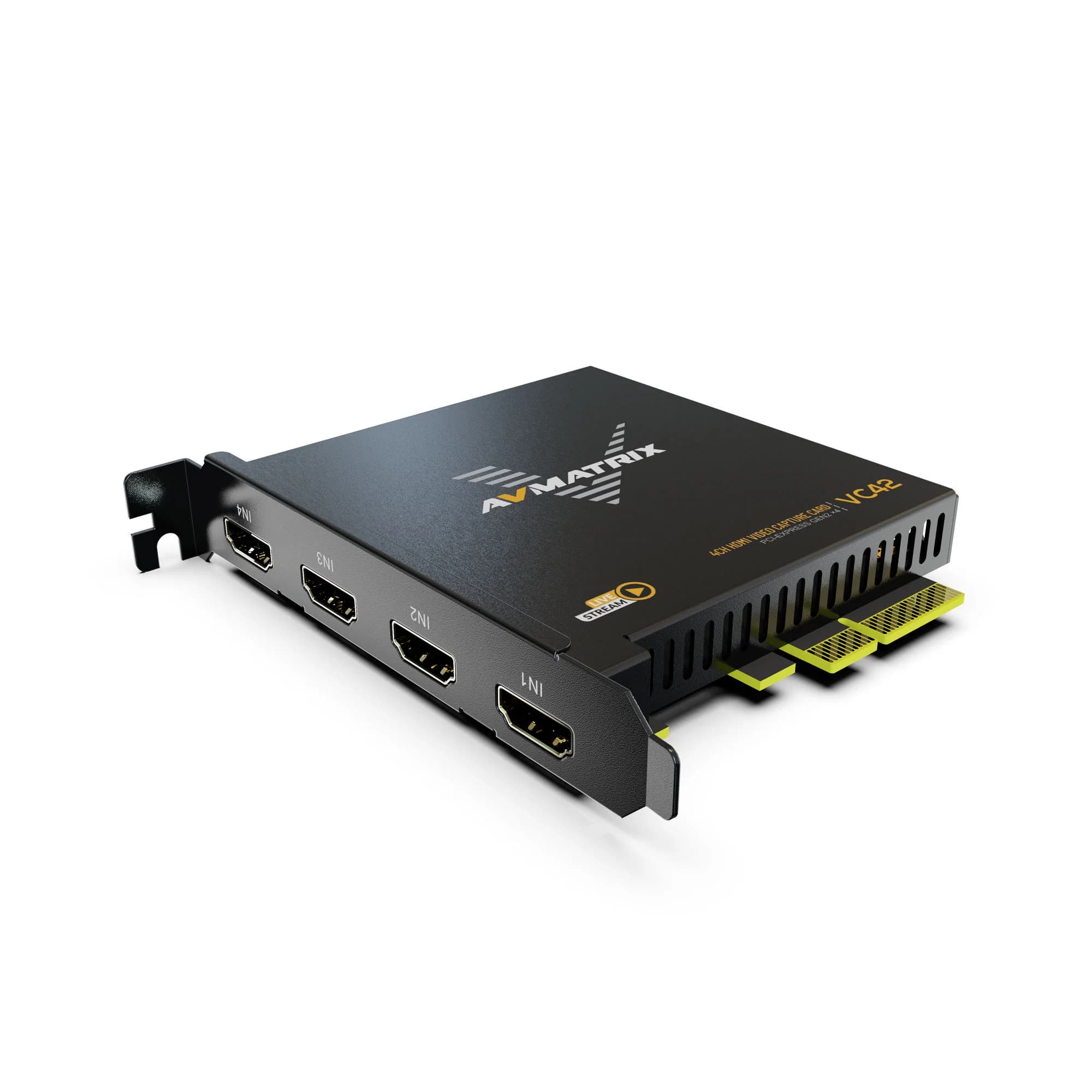 AVMATRIX VC42 4-Channel for HDMI Video Capture Card 4K PCIe for Gaming Xbox Camera-Audio Features with for HDMI Output