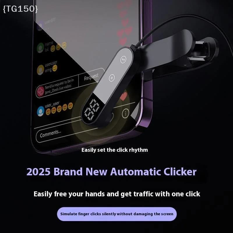 【De】Auto Clicker per Schermo Smartphone 1Pz - Simulatore di Tocco Digitale per Video Live Streaming con Supporto per Treppiede