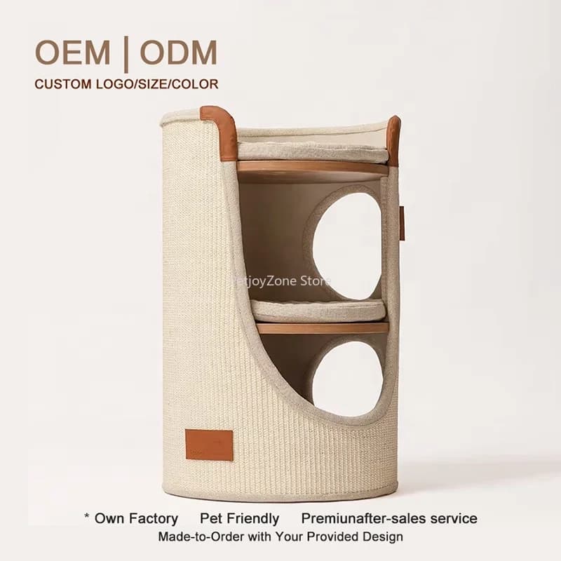 Modern Household Four Seasons Small Apartment-Friendly Multi-layer Sisal Barrel Kitten Climbing Rack Cat Tree For Roman Holiday