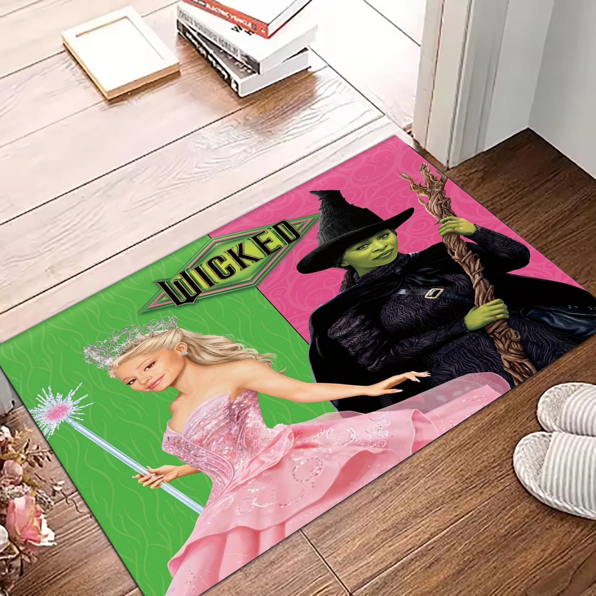 Wicked Elphaba-a & Glinda-a Tonal Print Tappeto per soggiorno Corridoio Camera da letto Zerbino Camera dei bambini Tappetino da gioco Regali