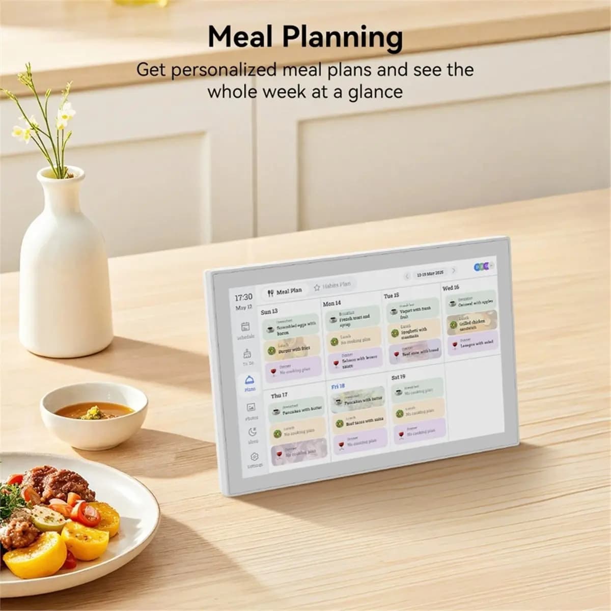 【Al suo】 Calendario digitale per agenda familiare intelligente da 10,1 pollici 1920 X 1080 Touch screen IPS Display HD per orari familiari Spina UE