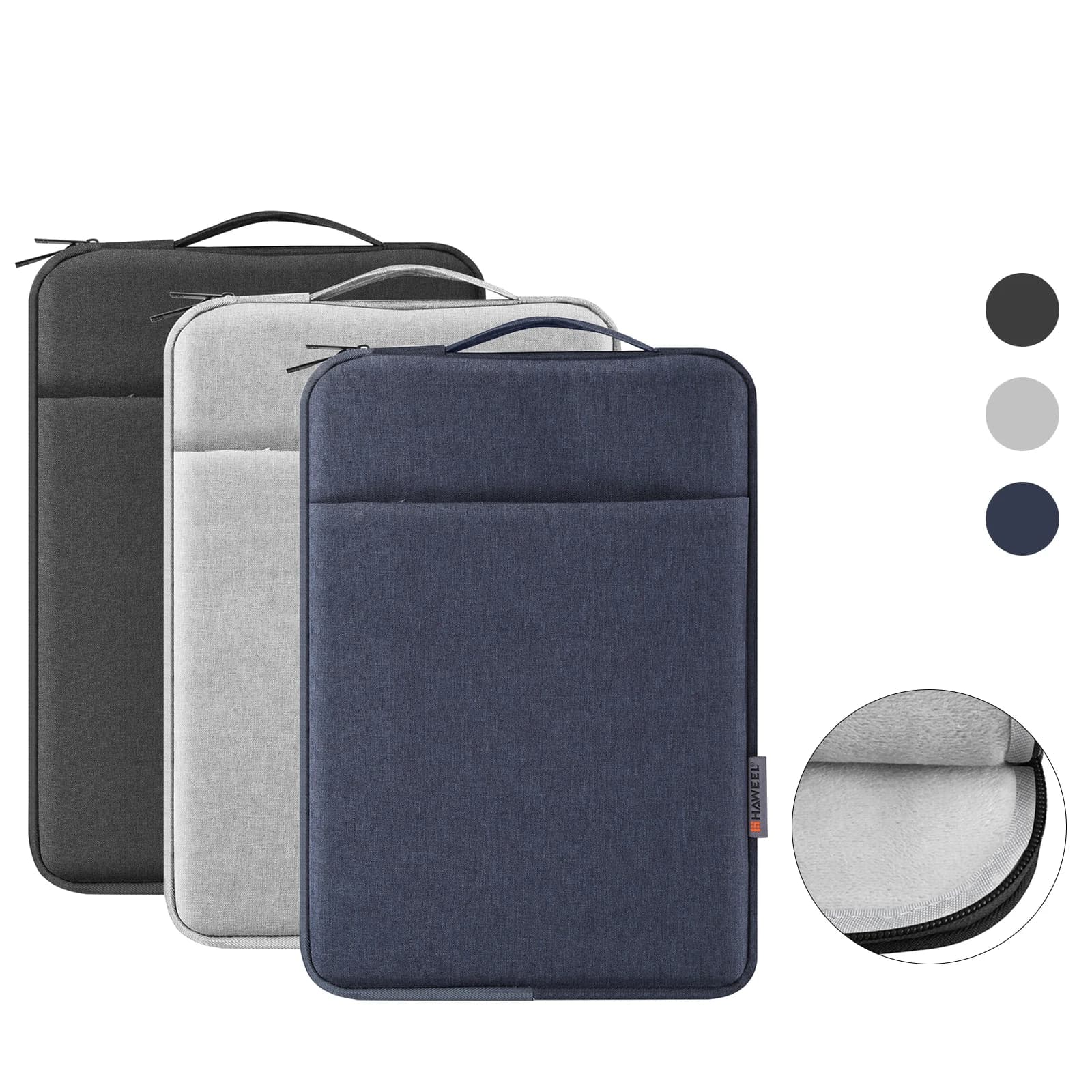 HAWEEL Custodia per laptop Valigetta con cerniera Borsa per notebook Borsa per MacBook per laptop da 15-16,7 pollici, 14-15 pollici, 12,5-13,5 pollici