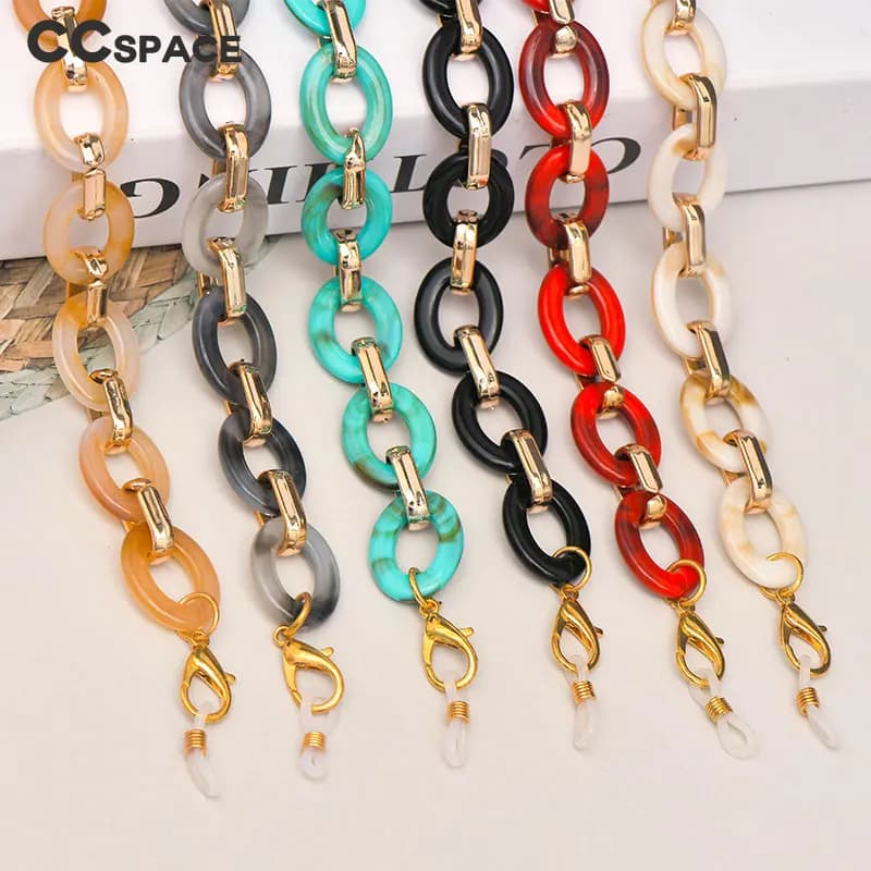 Catena per maschera occhiali donna uomo occhiali da sole in acrilico catene cordino occhiali da lettura cordino tracolla corda Chain002