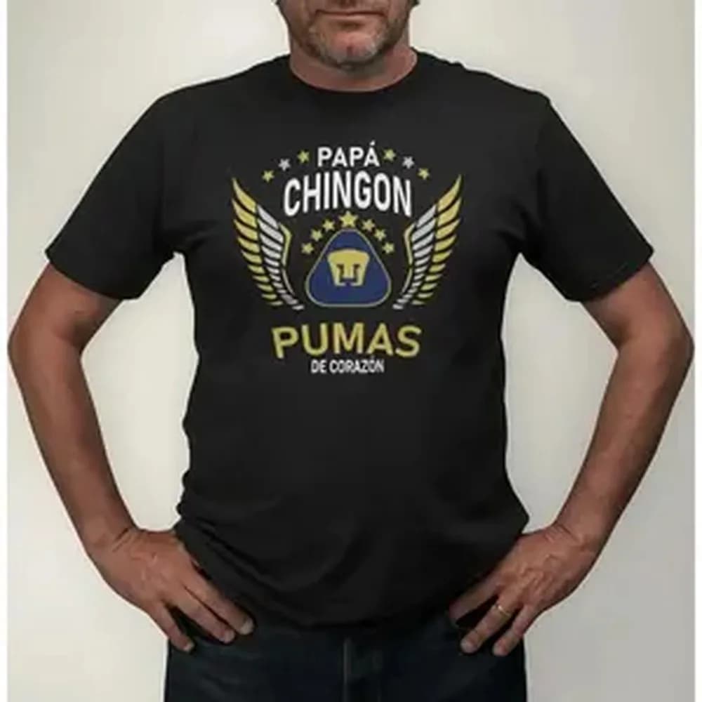 UNAM Papa Chingon Graphic Tee - Premium Men's Soccer T-Shirt, Casual Summer Streetwear Top, Perfect Father's Day Gift for Soccer Dads, Oversized Sportswear Shirt