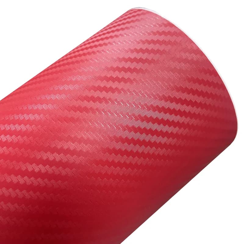 Pellicola Adesiva Premium in Fibra di Carbonio Rossa 3D con Tecnologia Air Release per Wrapping Auto