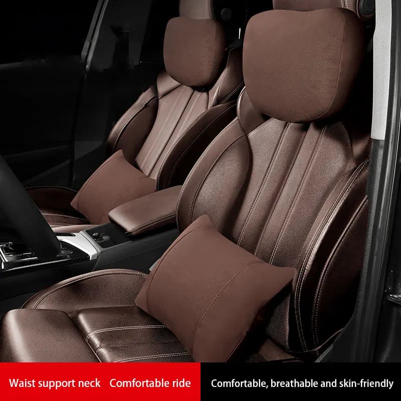 Poggiatesta regolabile per auto, cuscino per il collo ultra morbido in pelle scamosciata, supporto cervicale e lombare per interni auto, per Range Rover.